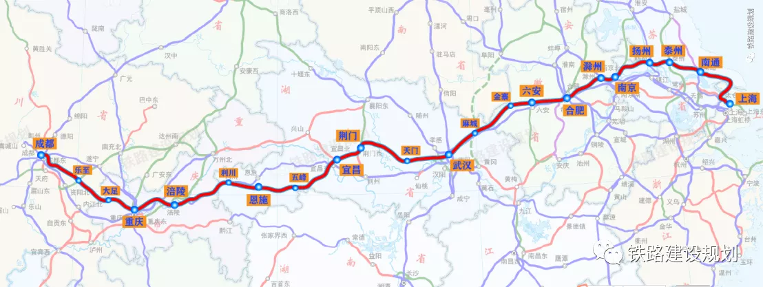 请问沪汉蓉高速铁路是不是沿江高铁如果不是那这两条铁路的关系是如何