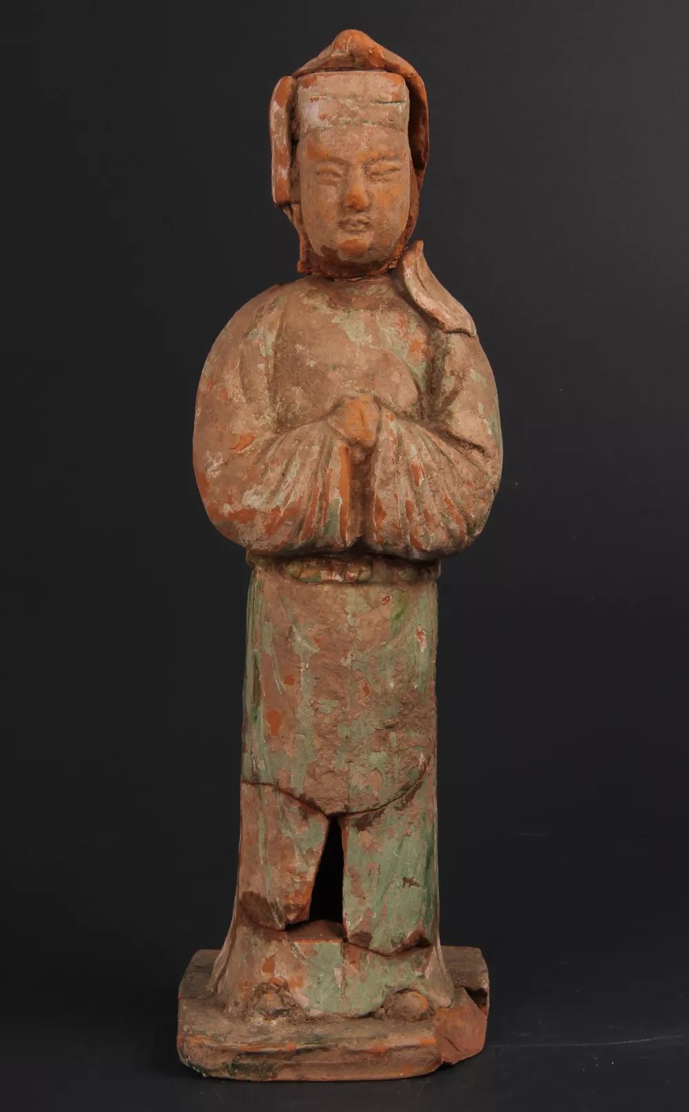 甘肃文物鉴赏绿釉立陶俑