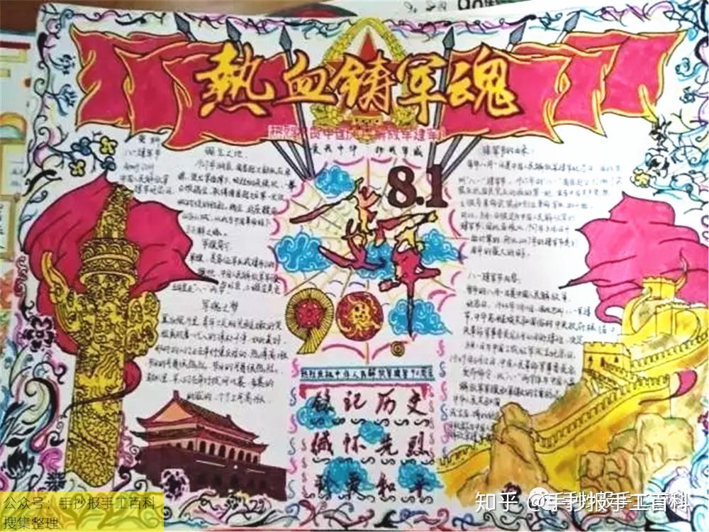 八一建军节手抄报比赛一二三等奖作品合集 - 知乎