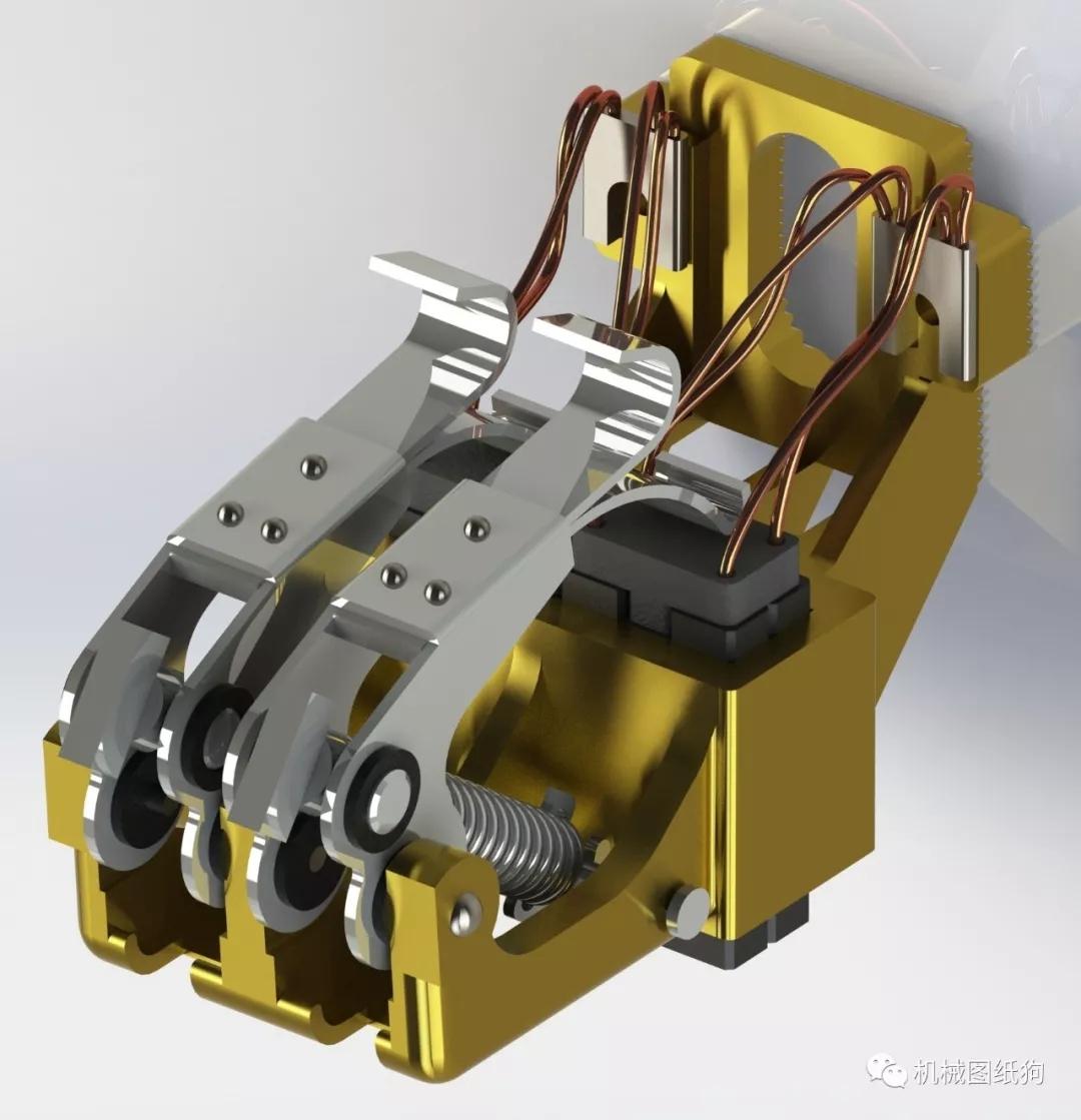 工程机械直流电机电刷架3d数模图纸stp格式