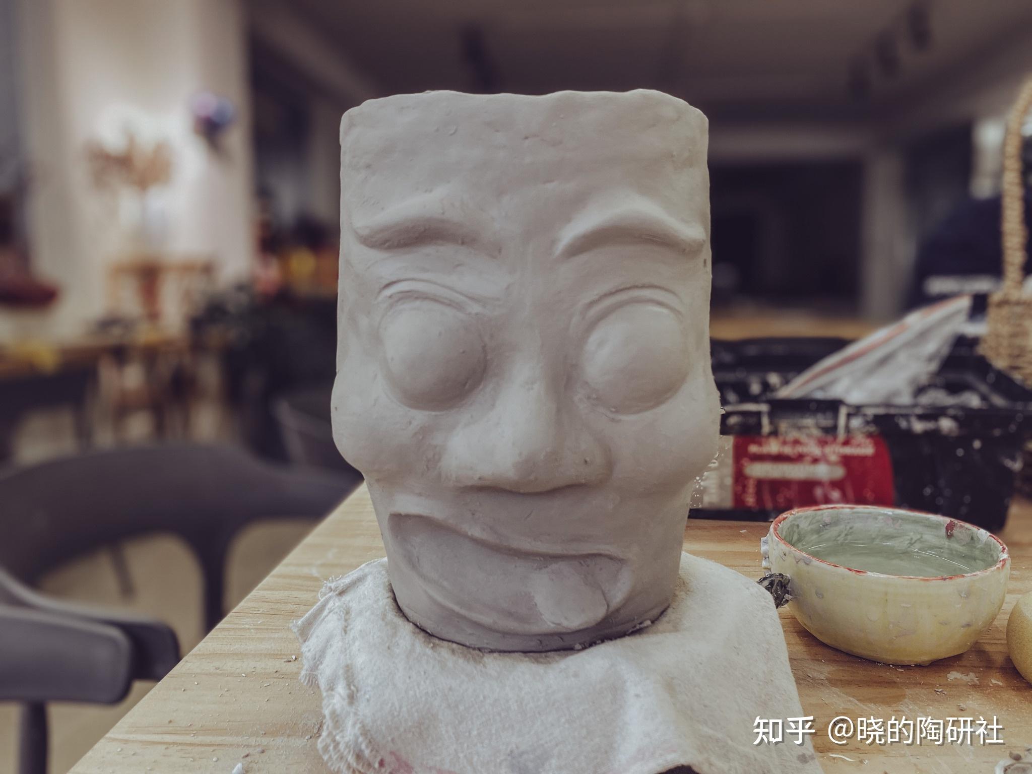 陶研社手捏人脸杯子