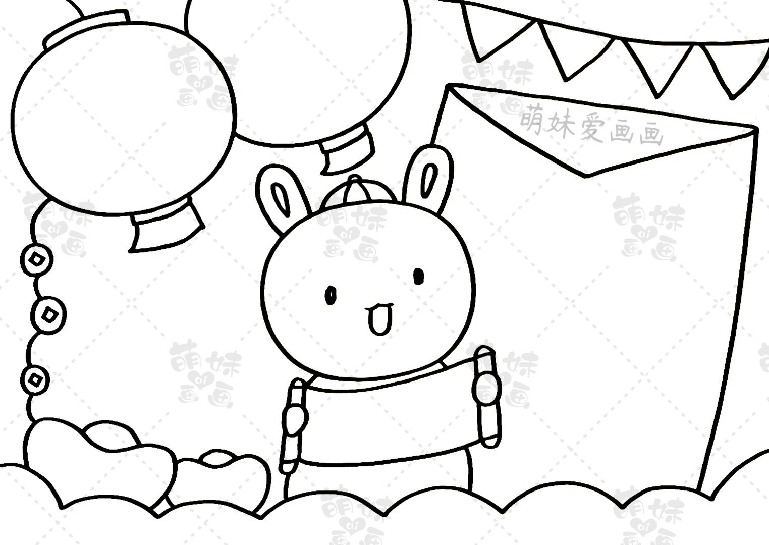 含文字内容的小学生2023兔年春节手抄报与简笔画合集,简单又漂亮