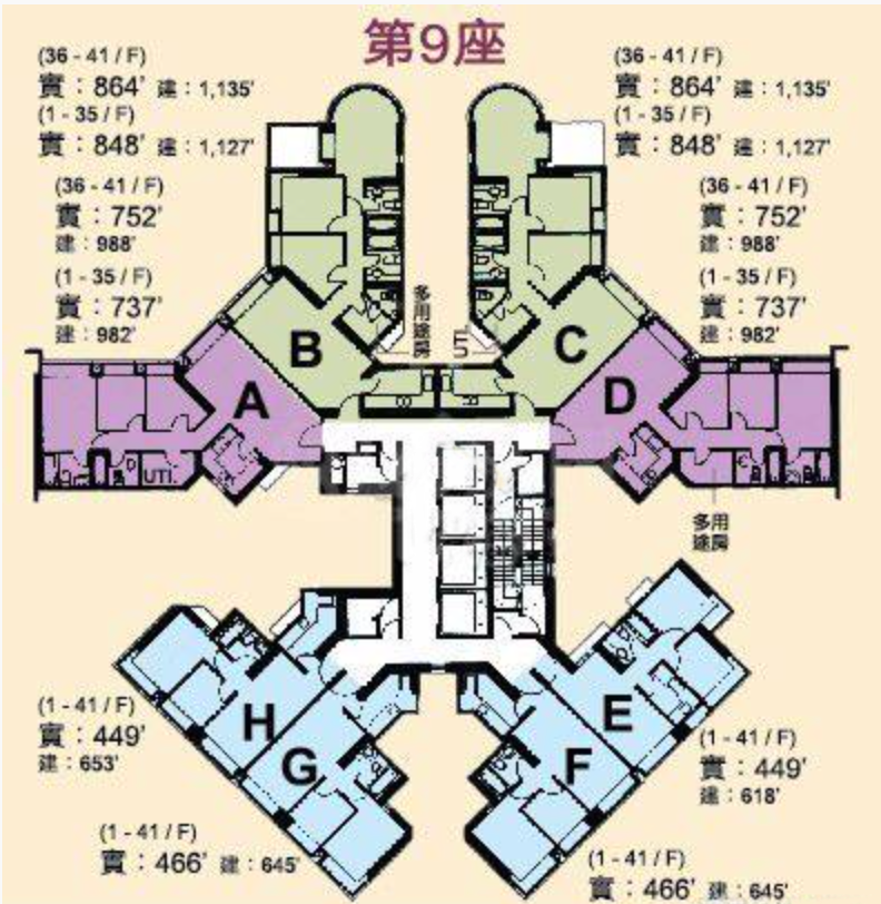 香港主流户型图图片