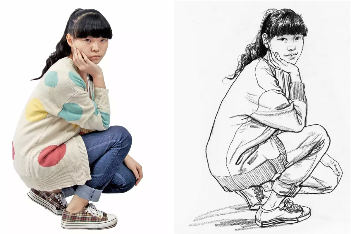 精华干货贴速写难点之蹲姿怎么画