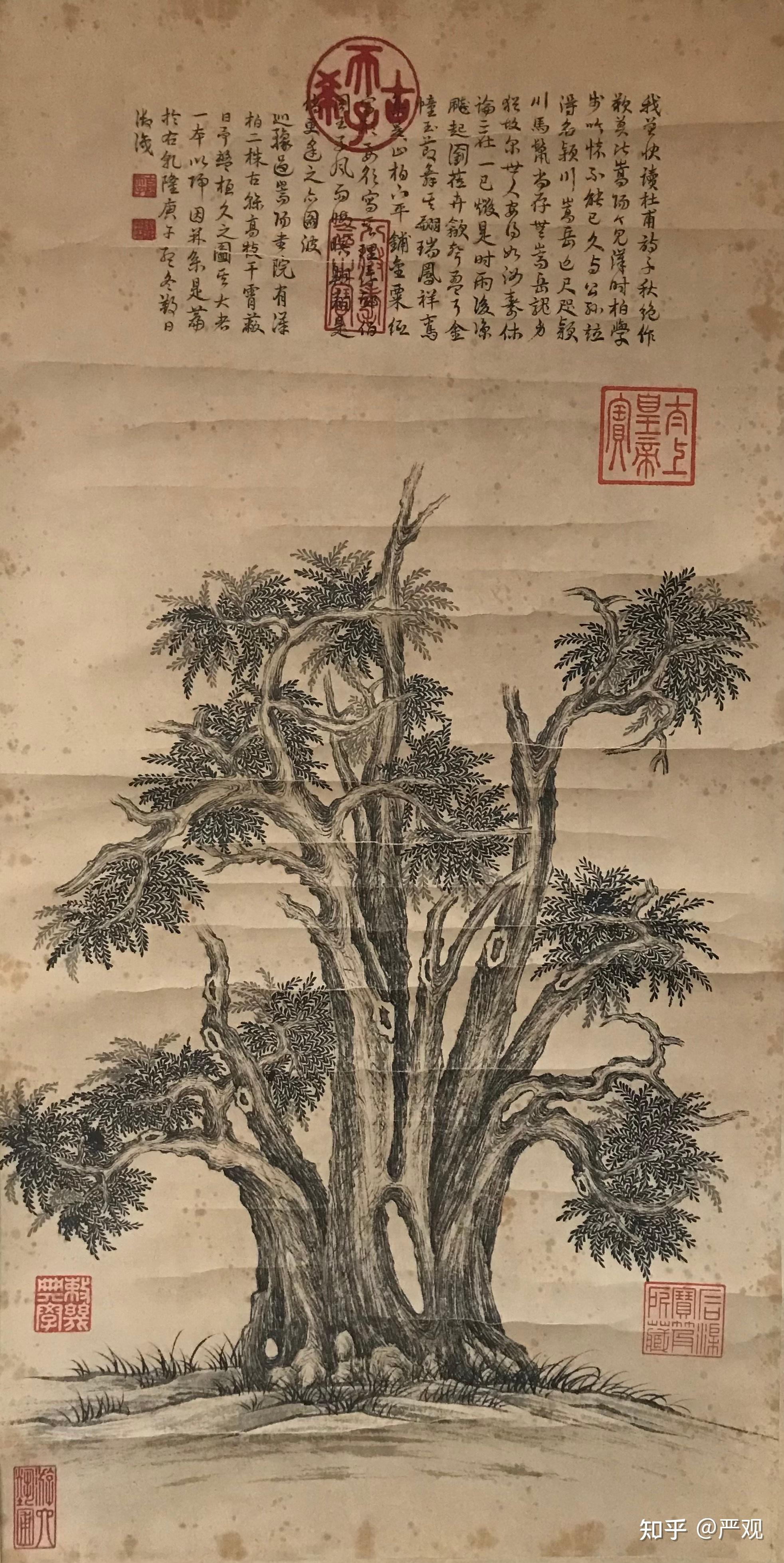 乾隆《嵩阳汉柏图》石渠宝笈版 - 知乎
