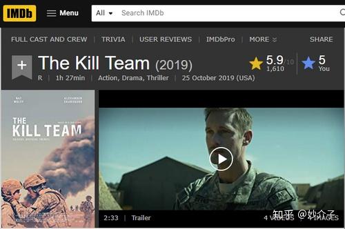 今天聊聊电影《杀戮部队》片名the kill team (2019),别名杀戮小队