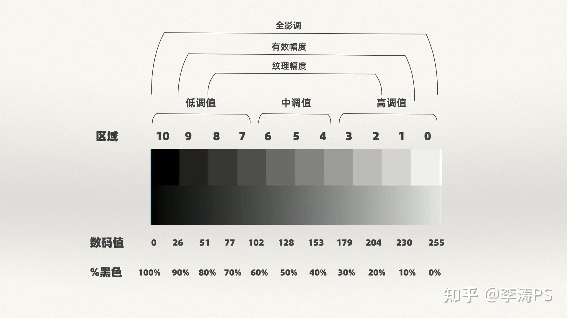 将明度简化为11个区