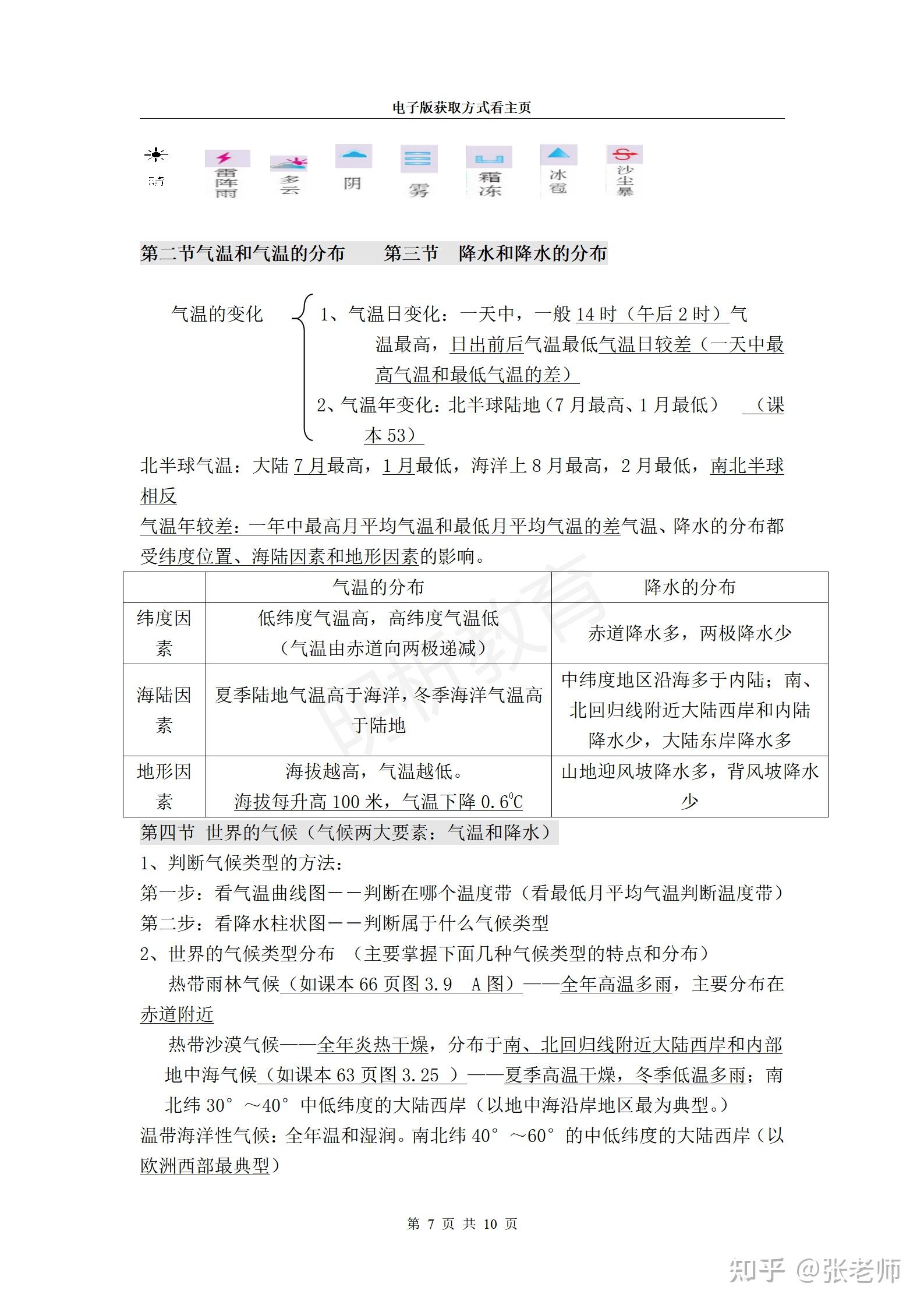 初中地理人教版七年级上册期末复习知识点