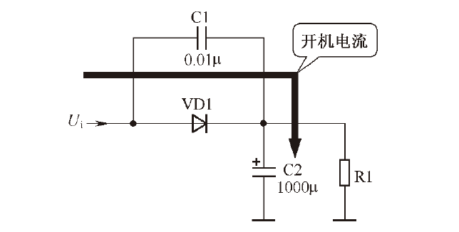 图3-47电容滤波原理