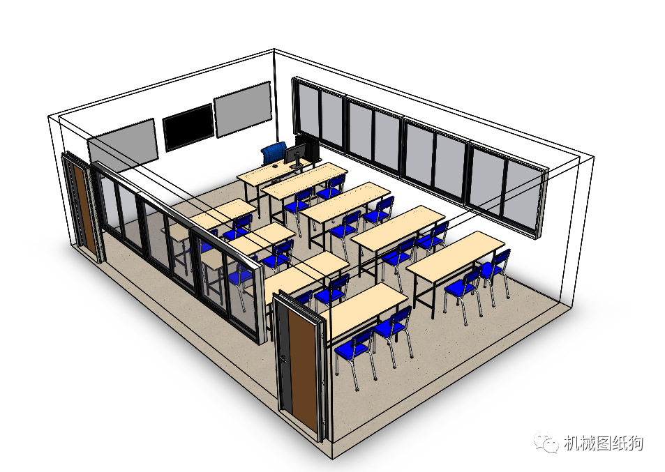 生活艺术classroom教室简易模型3d图纸solidworks设计