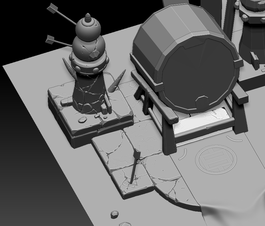 学员作品zbrush碎砖雕刻