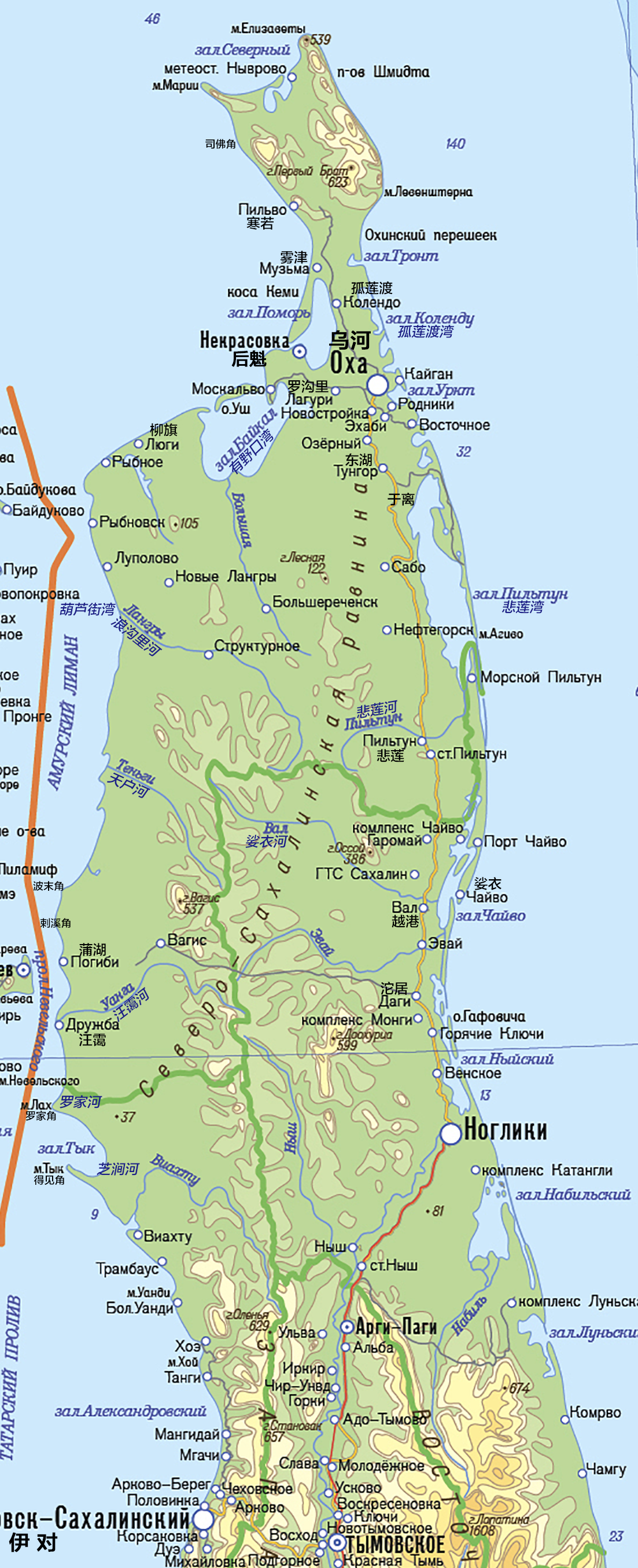鄂伦河的10个日本海沿岸地名中,有7个应来自《皇舆全览图》及衍生地图
