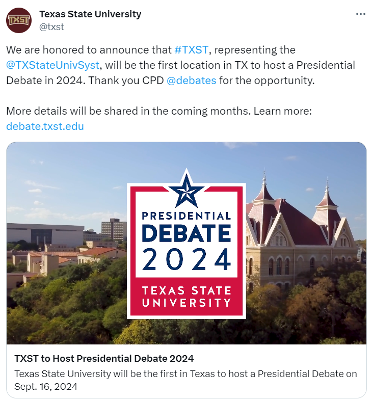 2024年美国总统大选辩论日程揭晓哪四所大学被选为主战场