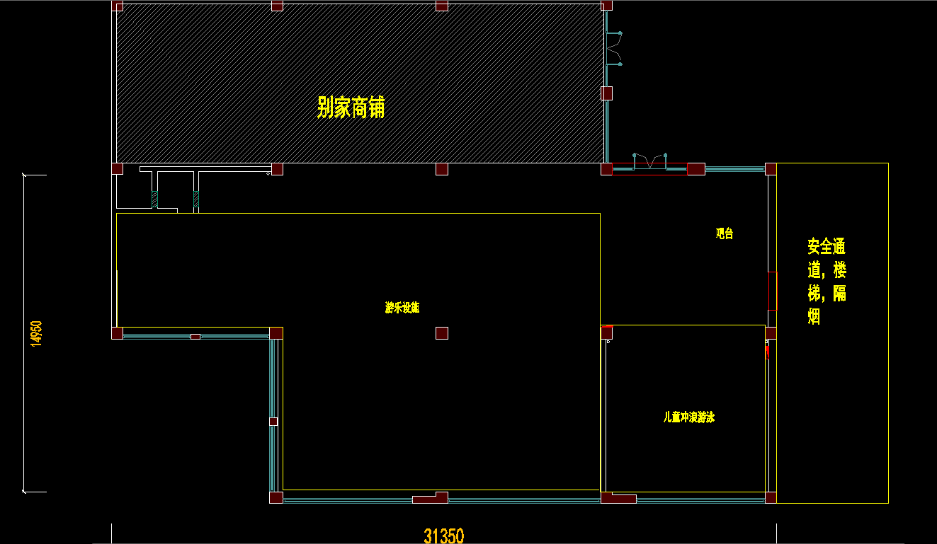 商场二层游乐场室内设计安全通道怎么解决? 如