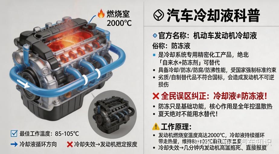 别等发动机开锅大修才后悔!冷却液全科普,更换标准 + 避坑指南一次讲透