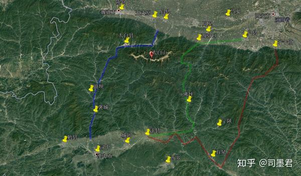 图中蓝线为褒斜道