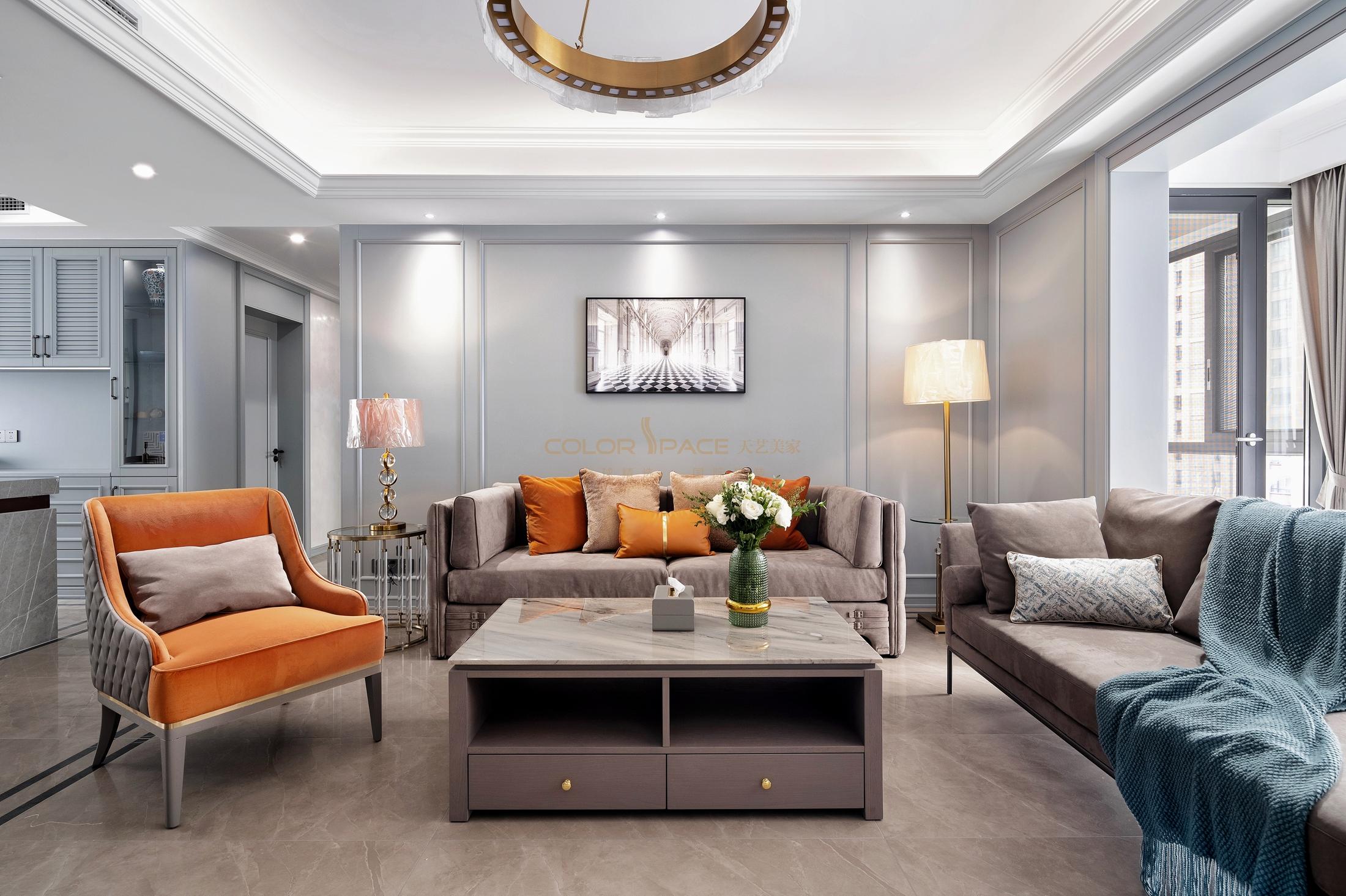 天艺美家实景新作朝阳弥漫中庚香山春天142m05美式轻奢