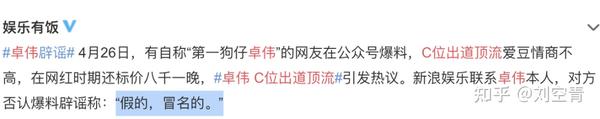 大瓜 某顶流被曝出道前标榜8000一晚卖身 知乎