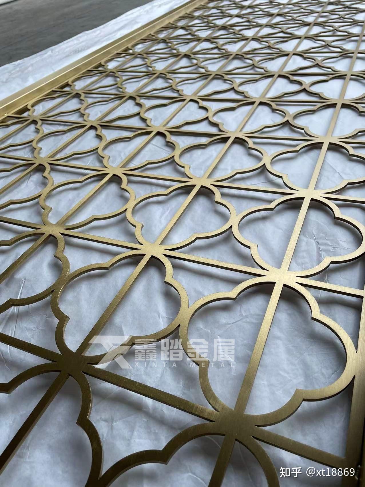 不锈钢新中式隔断屏风,酒店不锈钢镂空花格