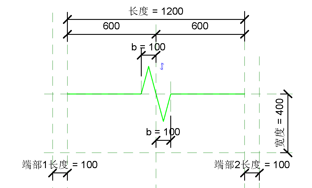 加折断线创建并使用详图项目族"折断遮罩_直线1边"绘制折断线(含一侧