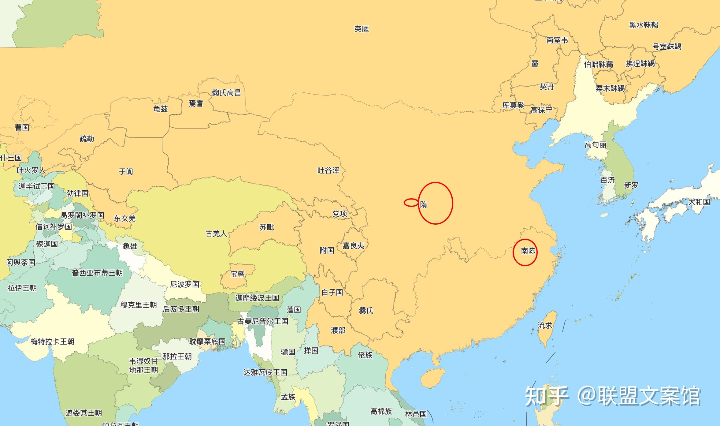 中国古代疆域版图-隋朝~南陈