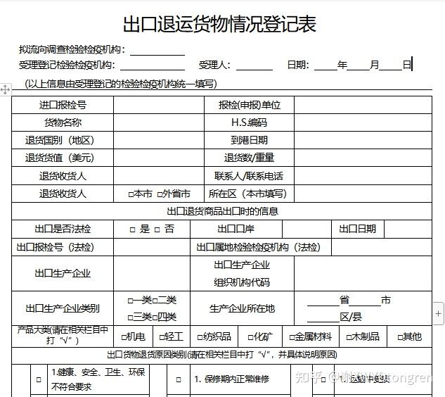 則補稅),原出口的報關單,發票合同,出口退運貨物情況登記表等等5,與船