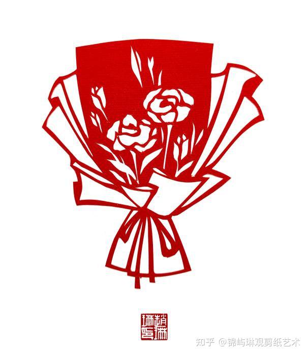 教师节花束剪纸