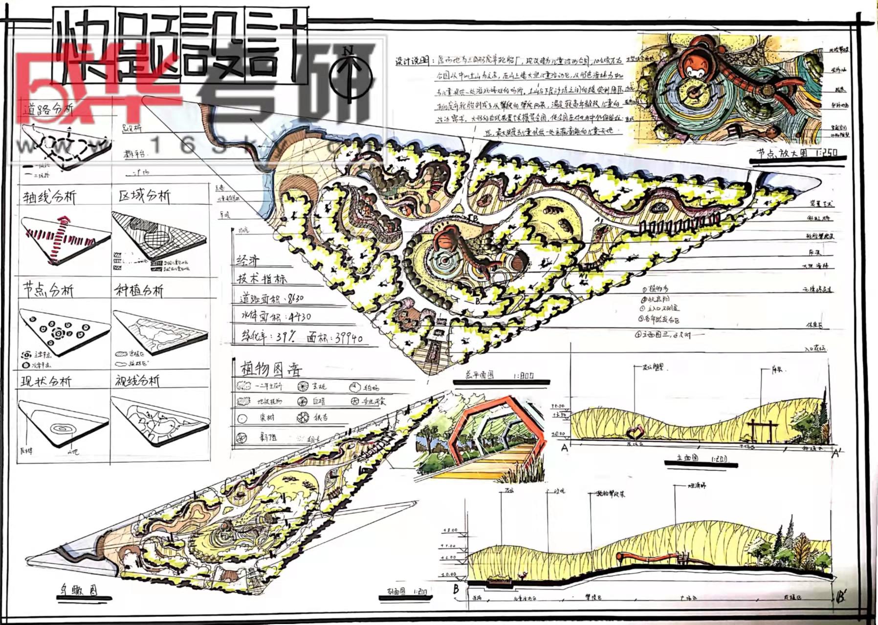 沈阳建筑大学丨2012儿童活动公园景观设计园林快题真题分析