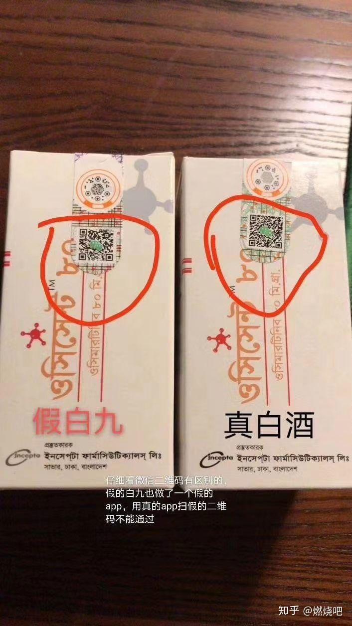 所有药盒上有两个二维码,一个是方形地址二维码,用微信扫,会跳出一个