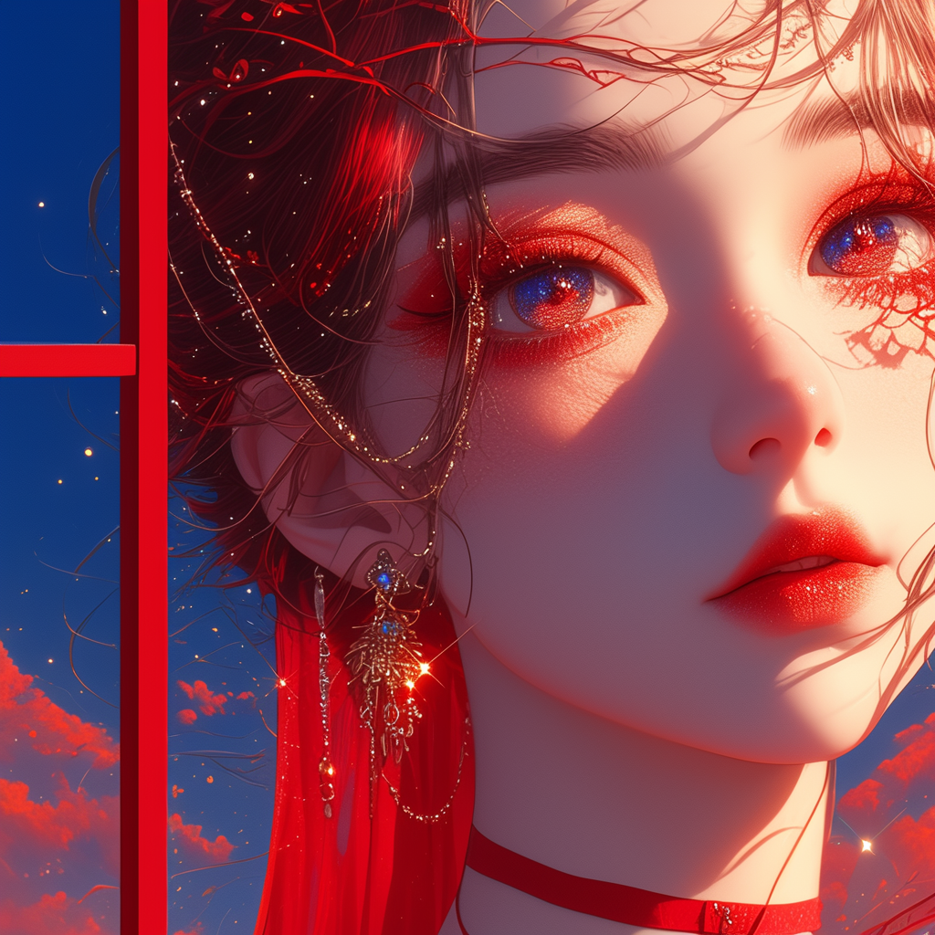 红色系古风头像 | 夏天太浪漫了,我想请它吃顿饭,如果你有空的话可以