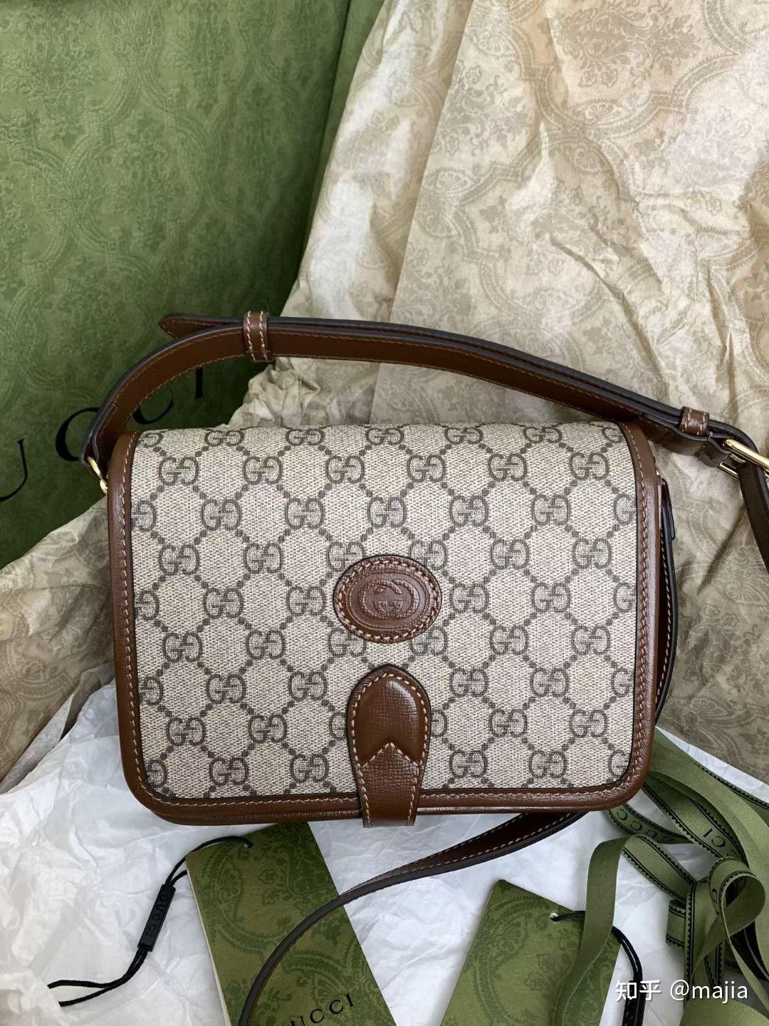 gucci老花料风琴邮差包