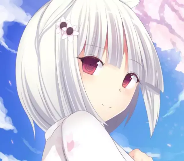 二次元动漫白发女生头像白发在她们头上毫无违和感