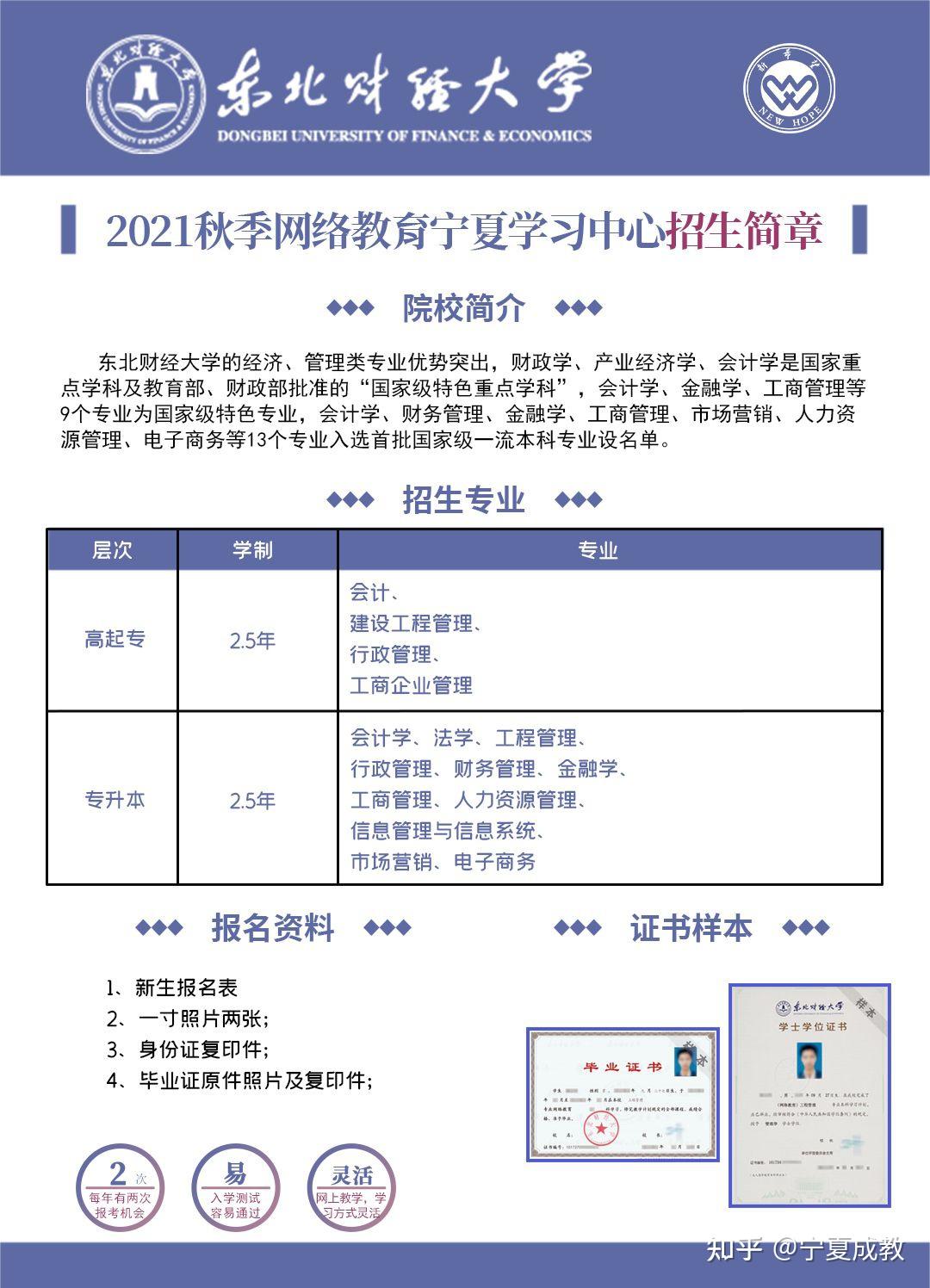 2021年秋寧夏成人學歷函授網絡教育高起專專升本寧大自考本科報名中