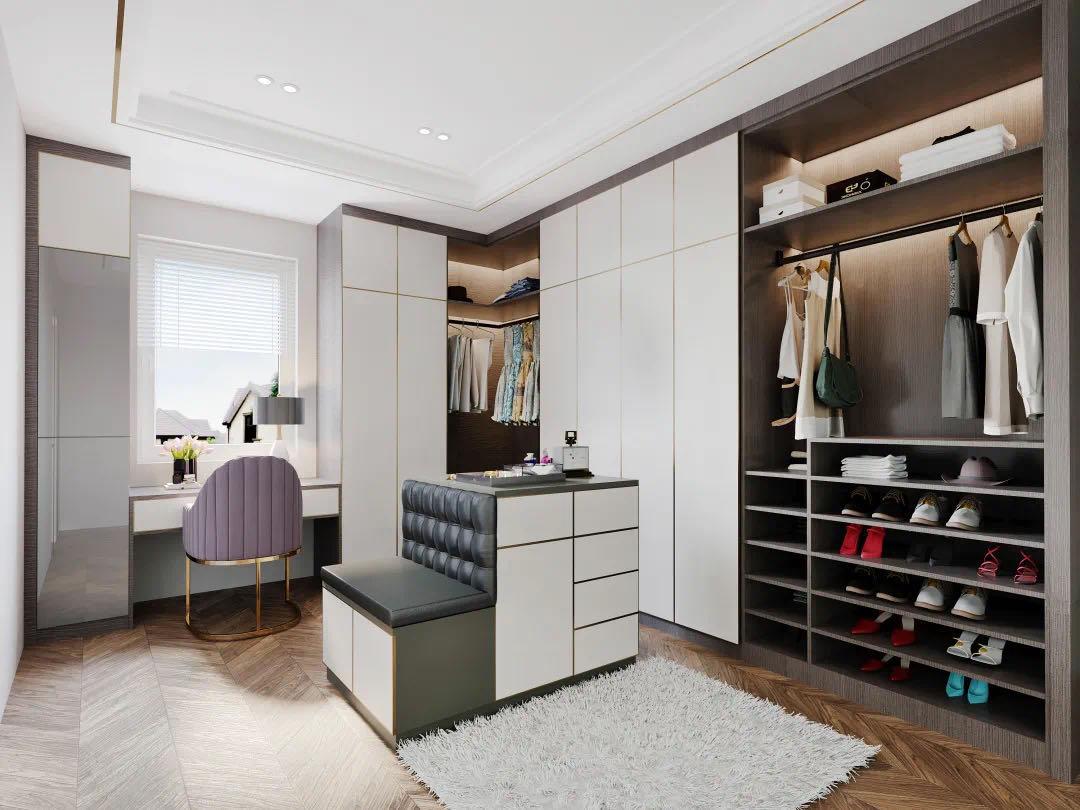 第一种,嵌入式衣帽间.