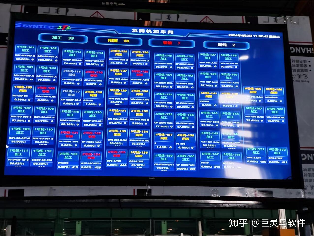 至少75英寸显示屏现场实景图电子作业指导书手机端查监控数据设备看板