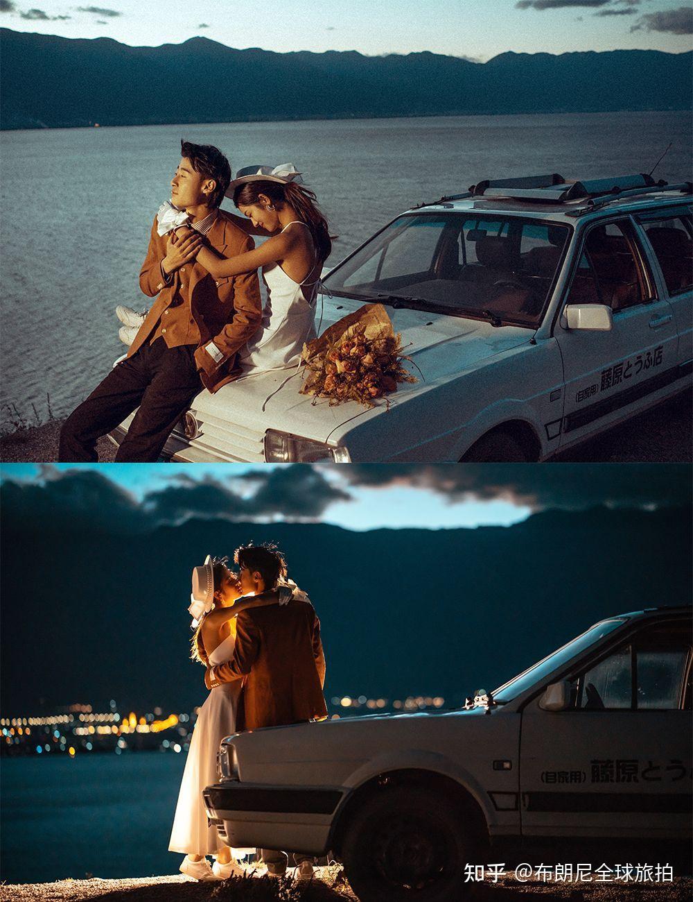 日暮夜景风·文艺旅行车婚纱照