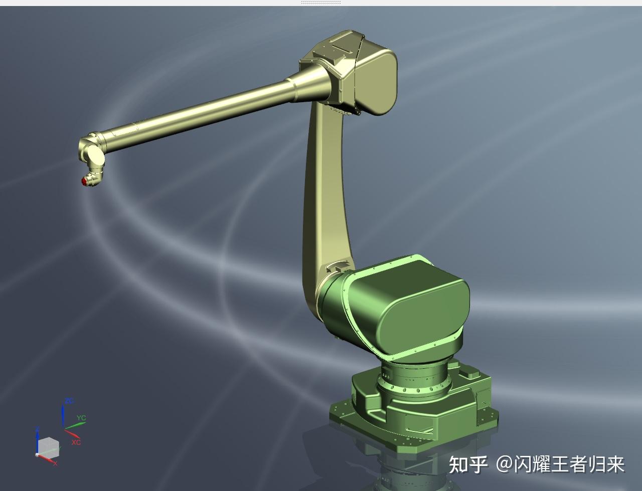 采用ugnx创建的gr6100机器人的运动仿真装配模型非常简单