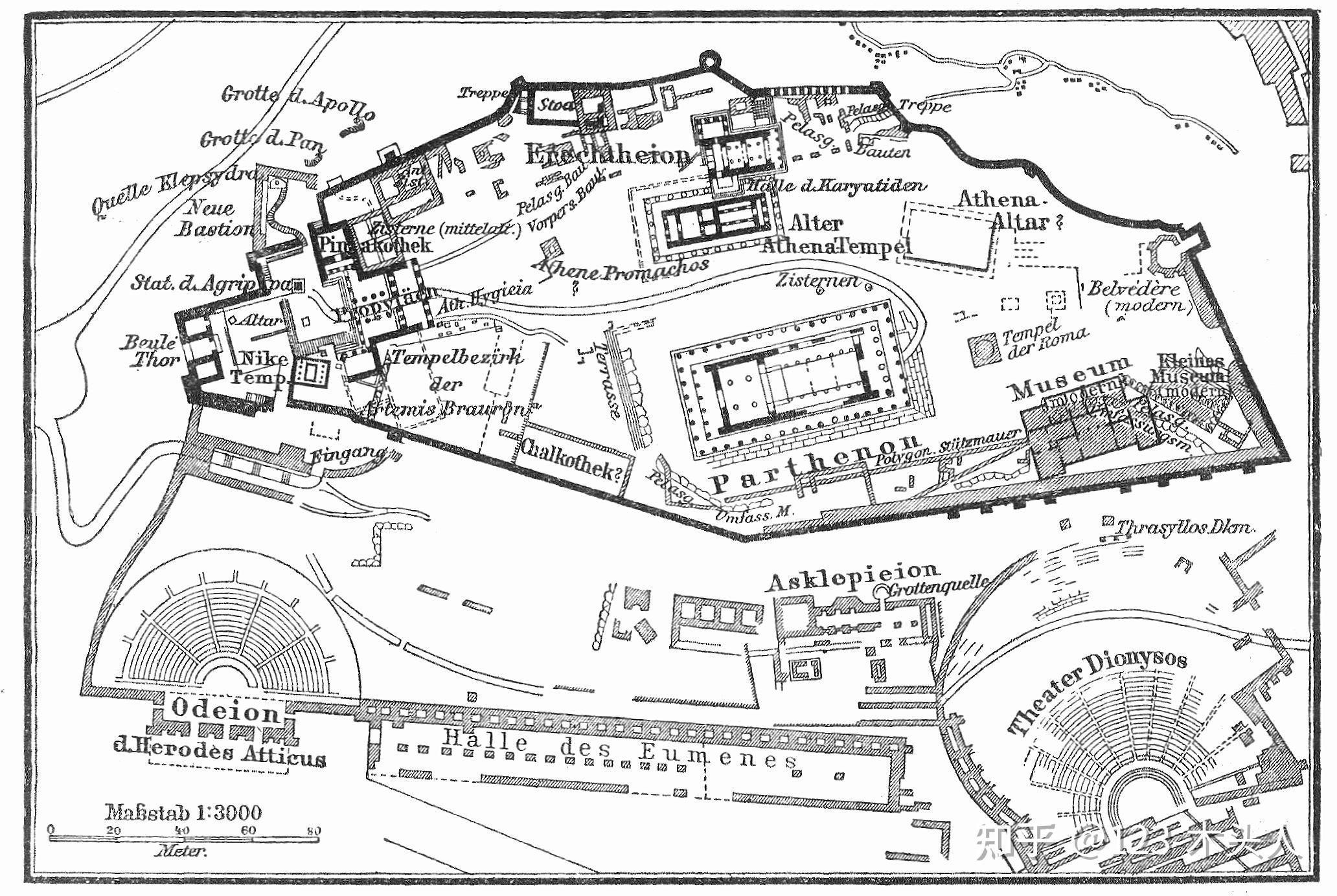 雅典卫城平面图抄绘图片