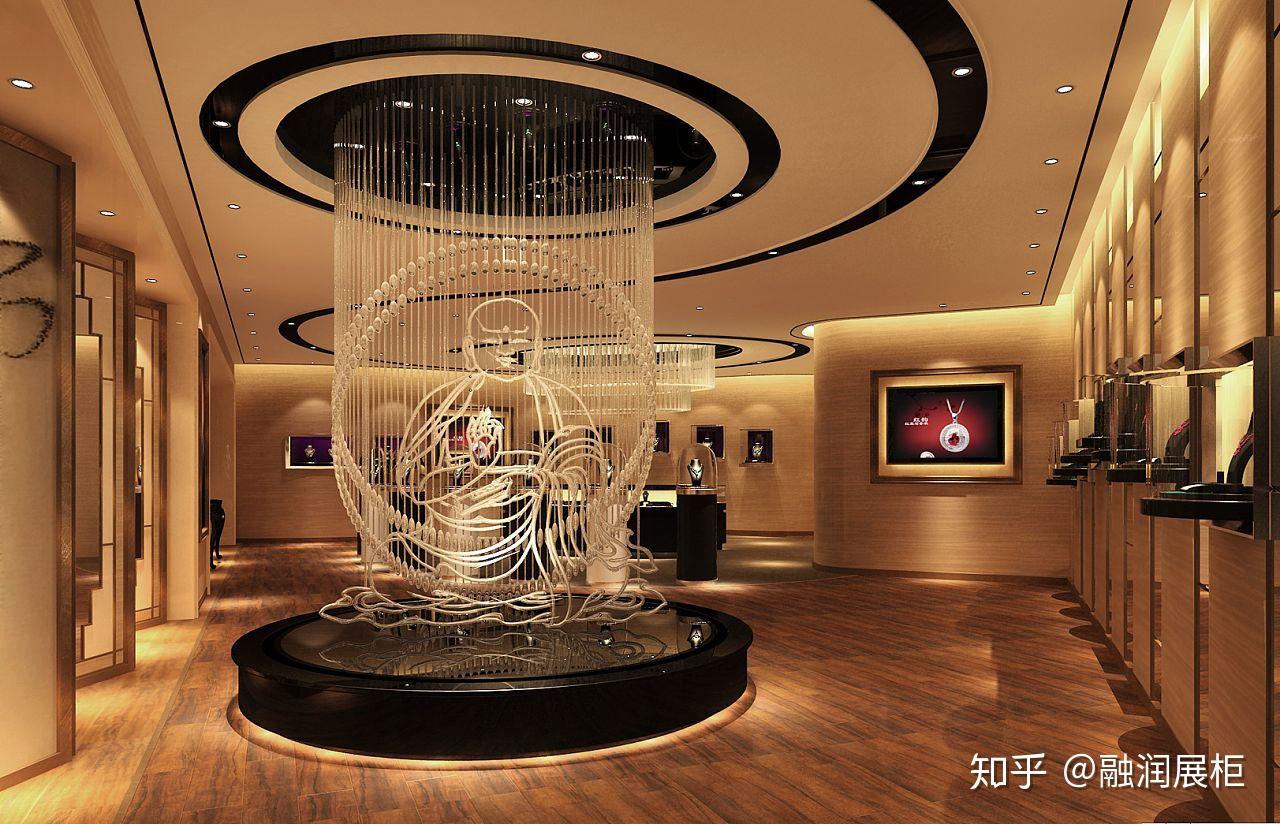 香港品牌奢饰品店定做珠宝展柜设计制作案例效果图