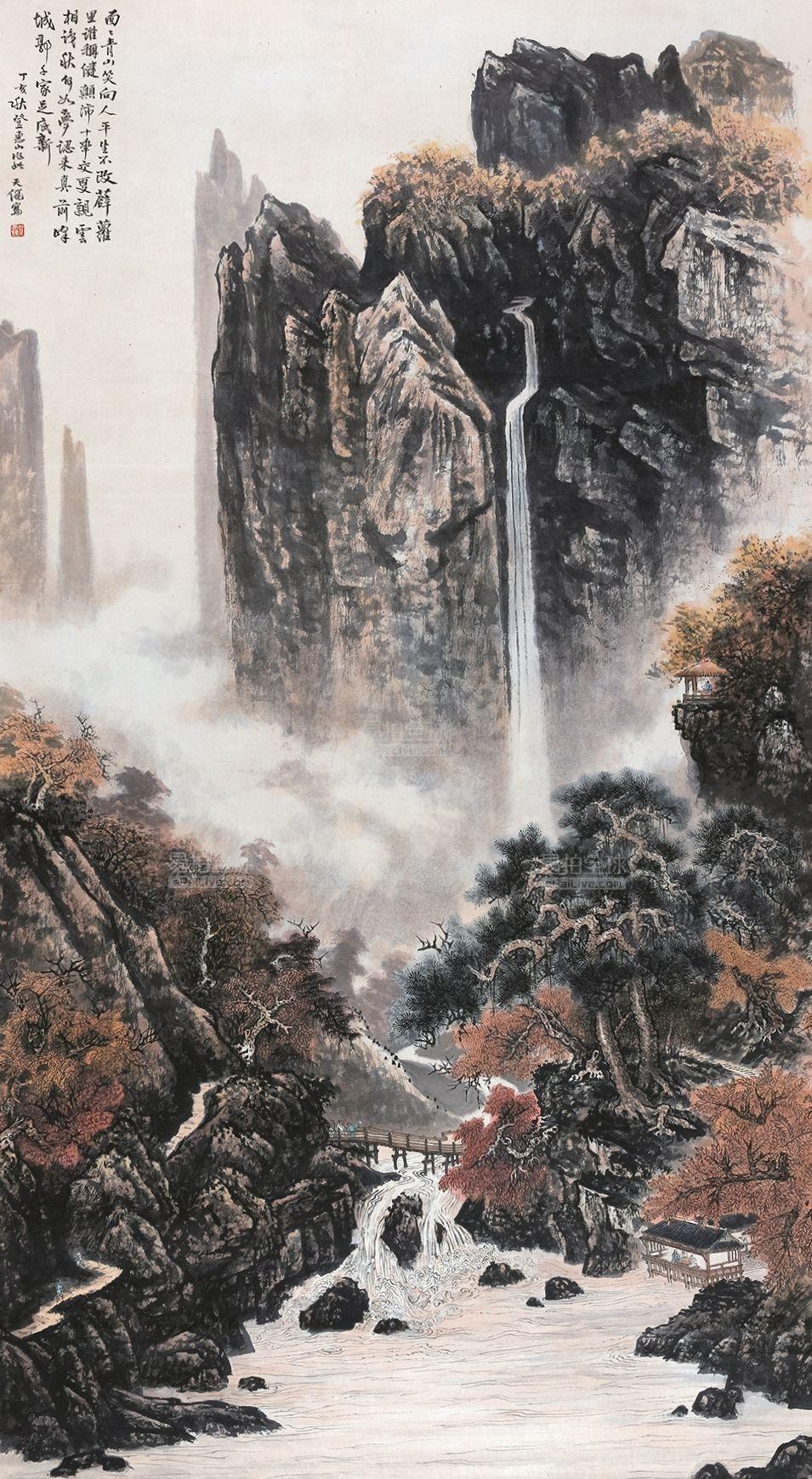 自称百尺楼头一丈夫海上画派少有的山水画大师画家贺天健