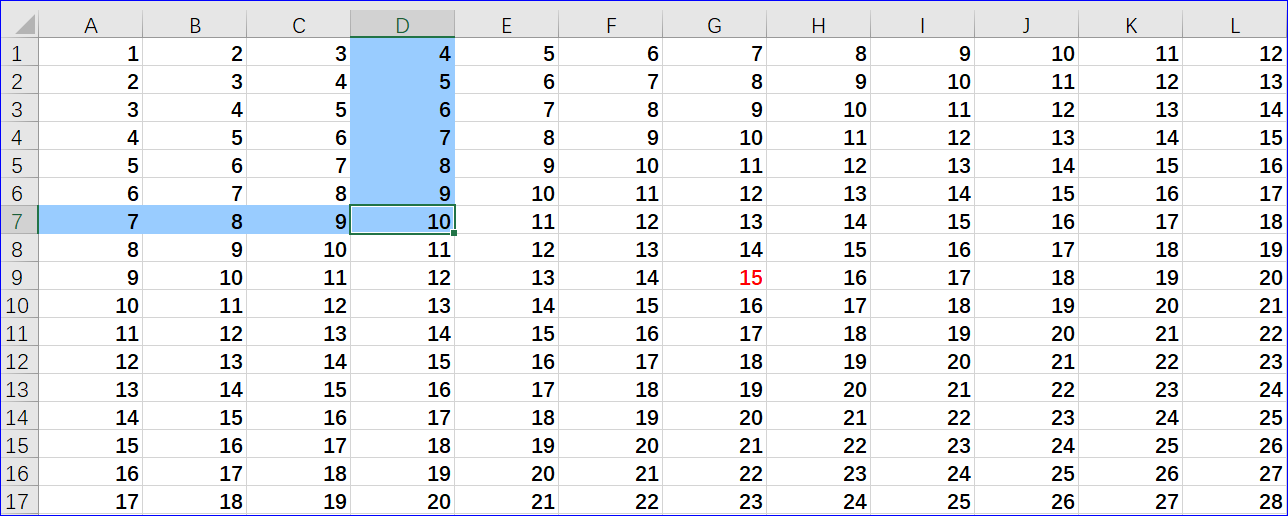 突出显示活动单元格所在的行和列