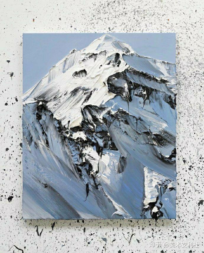 颜料堆积的雪山