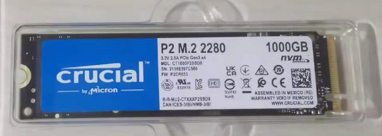 与西数sn550旗鼓相当,英睿达p2价格更香