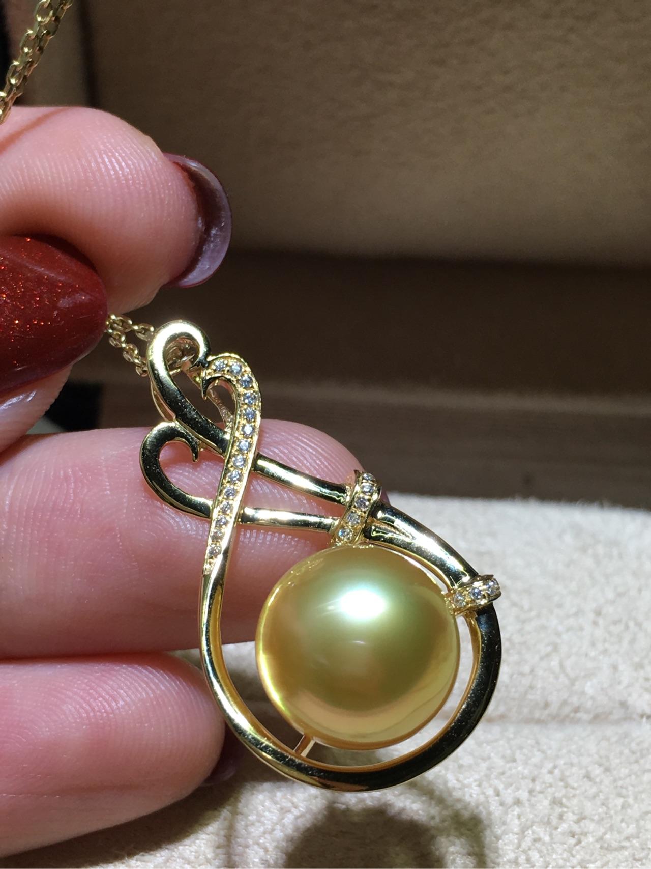 南洋金珍珠项链吊坠