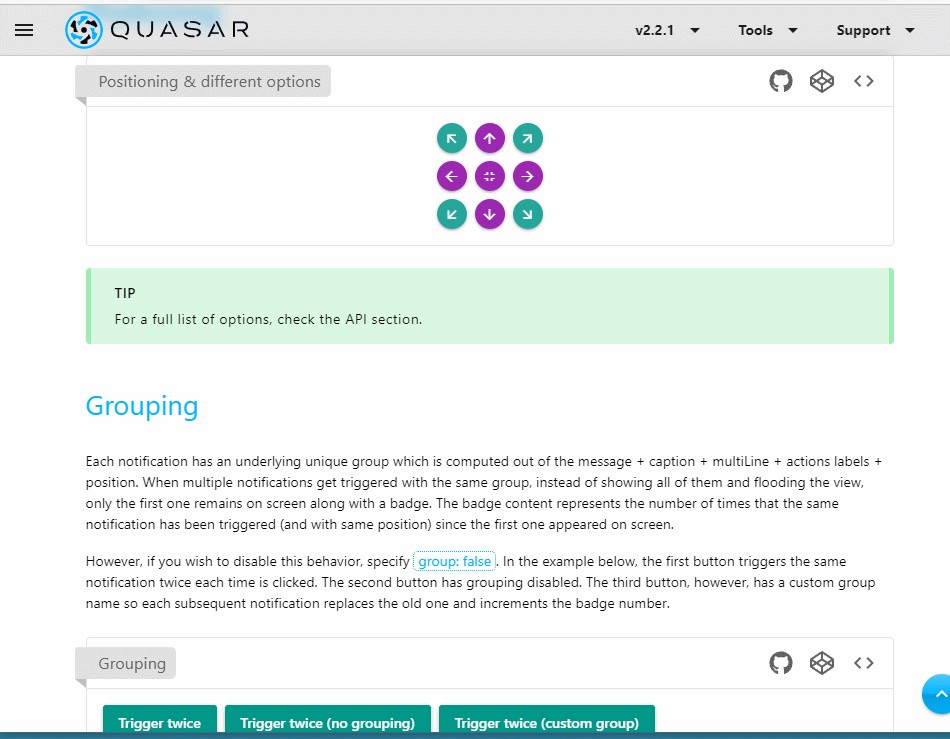 Quasar中实践中使用通知消息(Notify)的插件 知乎