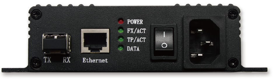 一路網線接口,一路光纖接口·100~240v ac 50/60hz 交流電供電·無