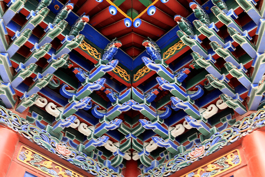 古建斗拱上出跳和出踩是什么意思?