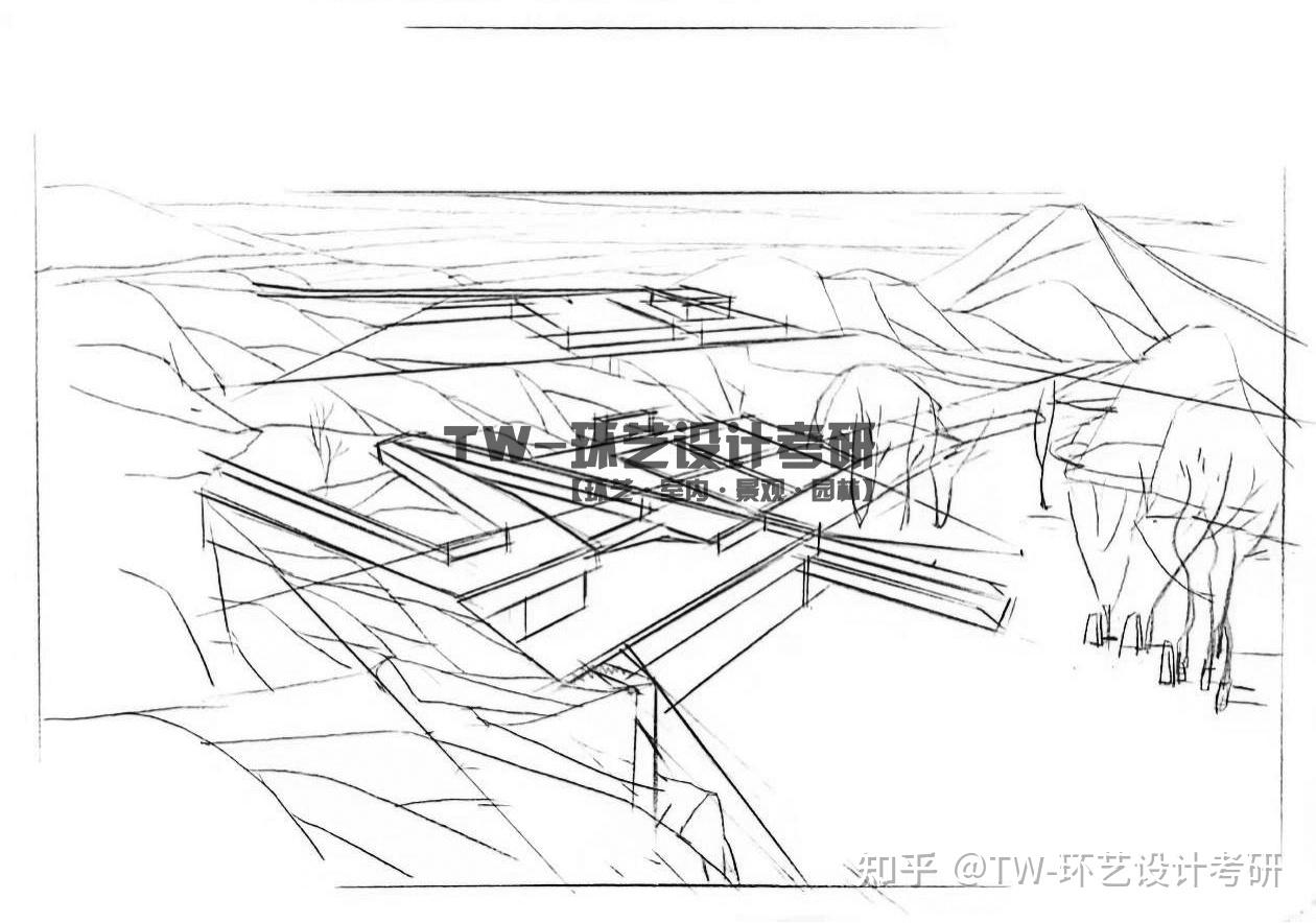 形色演繹景觀園林採石礦場廢棄空間上線稿塑造步驟