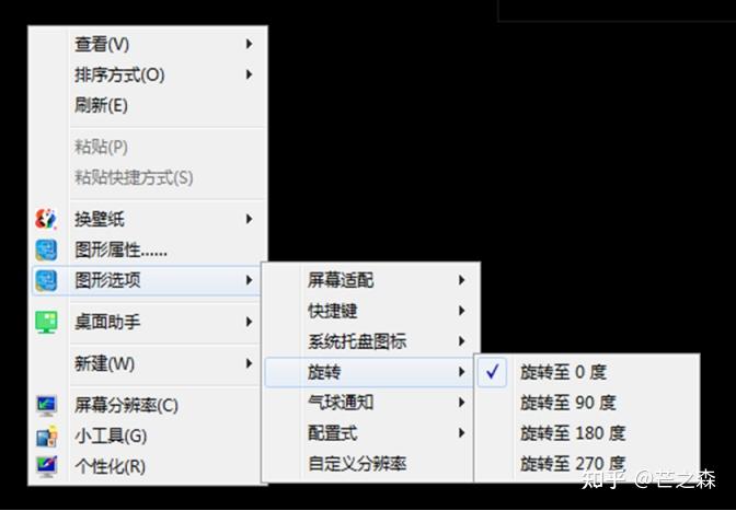 屏幕向下旋轉180°/屏幕朝下(ps:持續按多次快捷鍵效果