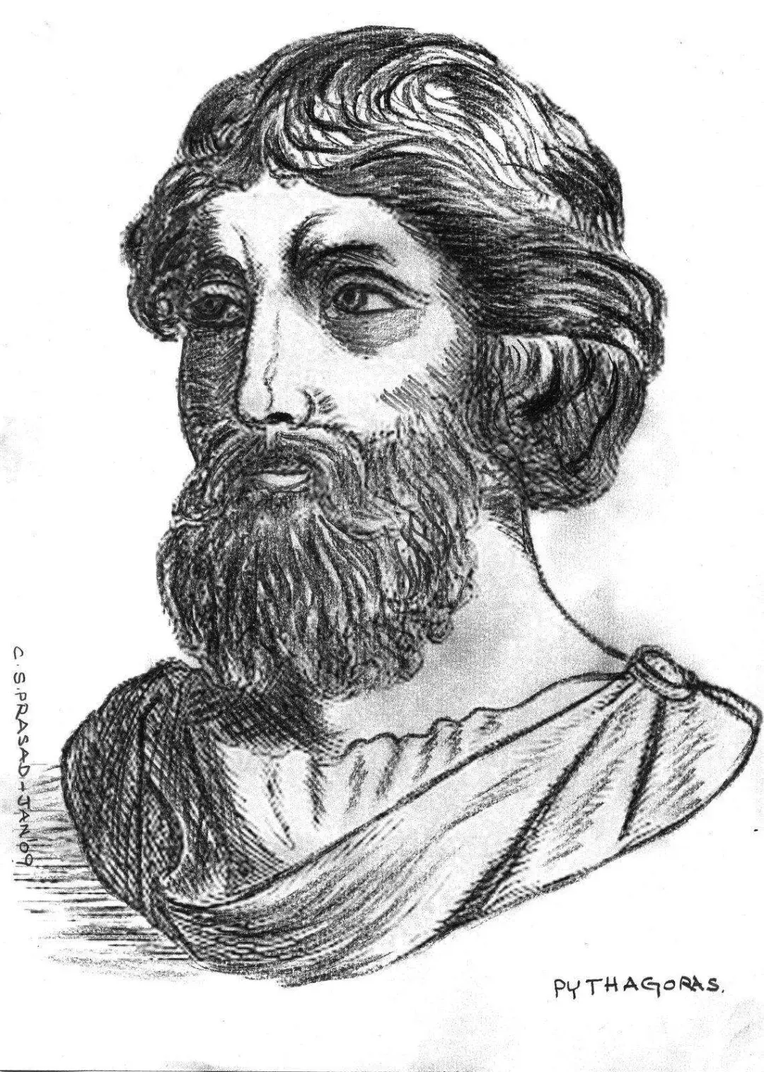 毕达哥拉斯素描图片
